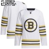 Boston Bruins Dresy Personalizované 100th Anniversary Adidas 2023-24 Bílý Authentic - Dětské